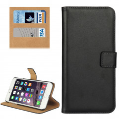 Pour iPhone 8 Plus & 7 Plus Housse en cuir véritable à rabat horizontal avec porte-monnaie et porte-monnaie (noir)