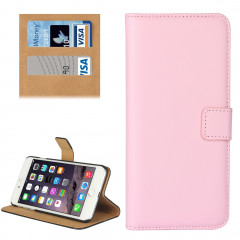Pour iPhone 8 Plus & 7 Plus Housse en cuir véritable à rabat horizontal avec porte-monnaie et porte-monnaie (rose)