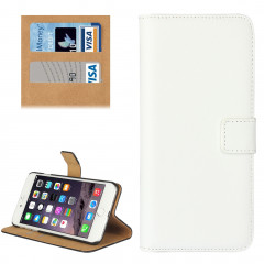 Pour iPhone 8 Plus & 7 Plus Housse en cuir véritable à rabat horizontal avec porte-monnaie et porte-monnaie (blanc)