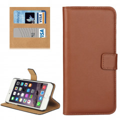 Pour iPhone 8 Plus & 7 Plus Housse en cuir véritable à rabat horizontal avec porte-monnaie et porte-monnaie (marron)