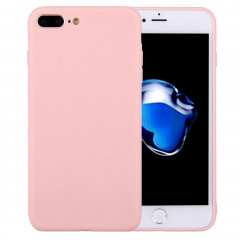 Pour iPhone 8 Plus et 7 Plus Cas de protection TPU couleur unie sans trou rond (rose)
