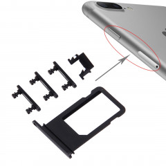 iPartsAcheter pour iPhone 7 Plus Plateau de la carte + Touche de contrôle du volume + Bouton d'alimentation + Touche de vibreur interrupteur muet (Noir)