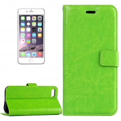 Pour iPhone 8 Plus et 7 Plus Crazy Horse Horizontal Housse en cuir flip avec boucle magnétique et titulaire et fentes pour cartes et porte-monnaie et cadre photo (vert)