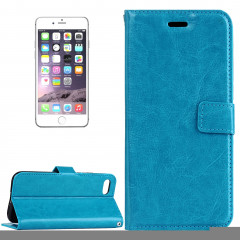 Pour iPhone 8 Plus et 7 Plus Crazy Horse Horizontal Housse en cuir flip avec boucle magnétique et titulaire et fentes pour cartes et porte-monnaie et cadre photo (bleu)