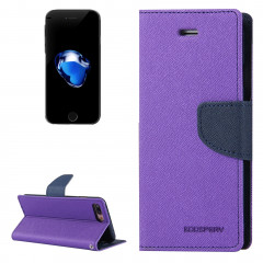 MERCURY GOOSPERY FANCY DIARY pour iPhone 8 Plus & 7 Plus Etui à rabat en cuir à texture horizontale avec fentes pour cartes et porte-monnaie et porte-monnaie (violet)