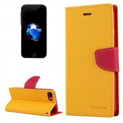 MERCURY GOOSPERY FANCY DIARY pour iPhone 8 Plus & 7 Plus Etui à rabat en cuir horizontal avec fentes pour cartes et porte-monnaie (jaune)