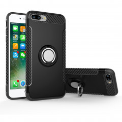 Pour iPhone 8 Plus & 7 Plus Magnetic Rotation Ring Armor Etui de Protection (Noir)