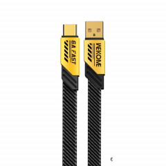 WK WDC-190a Mech Series 6A Câble de données de charge rapide USB vers USB-C/Type-C, longueur : 1 m (jaune)