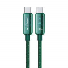 WK WDC-193 Pioneer Series 100 W USB-C/Type-C vers USB-C/Type-C Câble de données de charge rapide, longueur : 1 m (vert)