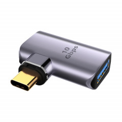 Adaptateur de charge magnétique 10 Gbit/s USB femelle vers USB-C/Type-C mâle (argent)