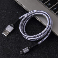 Ivon CA89 2.1A USB à micro USB tresse câble de charge rapide, longueur de câble: 1m (gris)