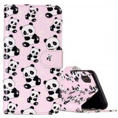 Pour iPhone X / XS Gaufré Motif Panda Horizontal Flip Case en cuir avec Holder & Card Slots & Portefeuille & Cadre photo