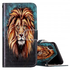 Pour iPhone X / XS Gaufré Lion Motif Horizontal Flip Case en cuir avec Holder & Card Slots & Portefeuille & Cadre photo