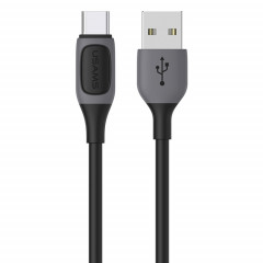 Câble de données bicolore USAMS US-SJ596 Jelly Series USB vers Type-C, longueur du câble : 1 m (noir)