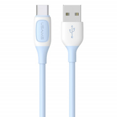 USAMS US-SJ596 Jelly Series Câble de données bicolore USB vers Type-C, longueur du câble : 1 m (bleu)