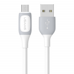 Câble de données bicolore USB vers micro USB USAMS US-SJ597 Jelly Series, longueur du câble : 1 m (blanc)