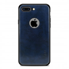 Housse de protection arrière en cuir MOFI antichoc PC + TPU + PU pour iPhone 7 Plus (bleue)