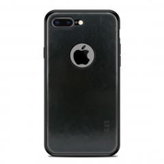 Housse de protection arrière en cuir pour PC + TPU + PU MOFI pour iPhone 8 Plus (noir)