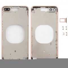 Coque arrière transparente avec objectif d'appareil photo, plateau de carte SIM et touches latérales pour iPhone 8 Plus (or)