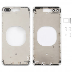 Coque arrière transparente avec objectif d'appareil photo, plateau de carte SIM et touches latérales pour iPhone 8 Plus (blanc)