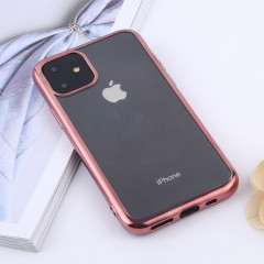 TPU Transparent Etui de protection pour téléphone portable étanche et étanche à l'eau pour iPhone 11 Pro Max (Or rose)