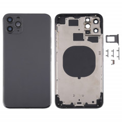 Couvercle arrière du boîtier avec plateau de la carte SIM, touches latérales et objectif de la caméra pour iPhone 11 Pro Max (gris)