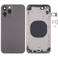 Matériau en acier inoxydable Couvercle de boîtier arrière avec apparence imitation d'IP13 Pro pour iPhone XR (noir)