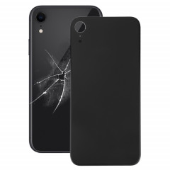 Couvercle de batterie arrière en verre avec gros trou pour appareil photo de remplacement facile avec adhésif pour iPhone XR (noir)