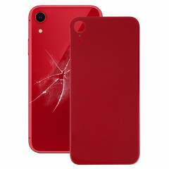 Couvercle de batterie arrière en verre avec grand trou pour appareil photo de remplacement facile avec adhésif pour iPhone XR (rouge)