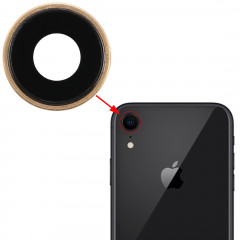 Lunette arrière pour appareil photo avec cache-objectif pour iPhone XR (Or)