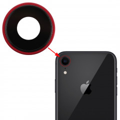 Lunette arrière avec cache de protection pour iPhone XR (rouge)