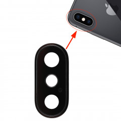 Lunette arrière pour appareil photo avec cache-objectif pour iPhone XS / XS Max (noir)