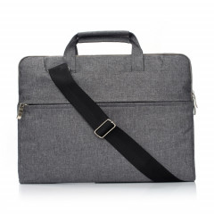 Portable Un sac à bandoulière portable Zipper épaule, pour 13,3 pouces et ci-dessous Macbook, Samsung, Lenovo, Sony, DELL Alienware, CHUWI, ASUS, HP (gris)