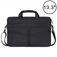 13,3 pouces respirant sac à bandoulière pour ordinateur portable ordinateur de poche zippé portable avec bandoulière (noir)