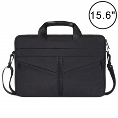 15,6 pouces respirant sac à bandoulière pour ordinateur portable ordinateur de poche zippé portable avec bandoulière (noir)