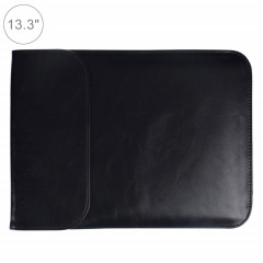 13.3 pouces PU + sac en nylon pour ordinateur portable Sac pochette pour ordinateur portable, pour MacBook, Samsung, Xiaomi, Lenovo, Sony, Dell, ASUS, HP (Noir)