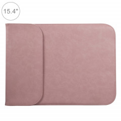 15.4 pouces PU + sac en nylon pour ordinateur portable Sac pochette pour ordinateur portable, pour MacBook, Samsung, Xiaomi, Lenovo, Sony, Dell, ASUS, HP (rose)