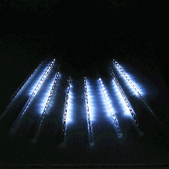 50cm 8 Tubes DIP Meteor Rain Light, Lumière décorative LED, Diamètre du tube: 1.2cm, AC 100-240V, US, EU Plug En option (Lumière blanche)
