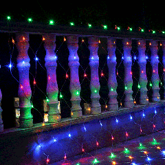 3m (Longueur) x 2m (Hauteur) 12W 200 LEDs Reticular String Devoration Lights avec le joint d'extrémité et le contrôleur multifonctionnel, prise de l'UE, AC 220V (lumière colorée)