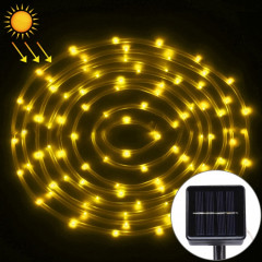 5m 400-600LM lumière de la corde de boîtier, panneau solaire résistant à l'eau 50 LED avec 2m de câble prolongé (blanc chaud)