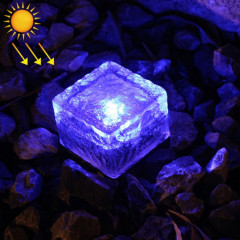 IP68 étanche à l'énergie solaire en verre trempé alimenté extérieur LED enterré lumière lampe de décoration de jardin avec panneau solaire 0.2W (lumière bleue)