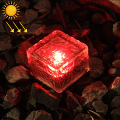 IP68 étanche à l'énergie solaire en verre trempé alimenté extérieur LED enterré lumière lampe de décoration de jardin avec panneau solaire 0.2W (lumière rouge)
