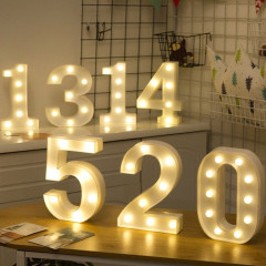 Chiffre 0 lumière de décoration de forme, lumière sèche chaude accrochante debout de vacances