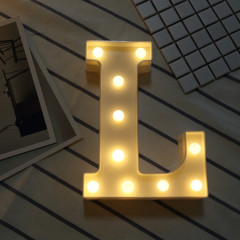 Lumière anglaise décorative de forme de lettre de l'alphabet L, batterie sèche sèche