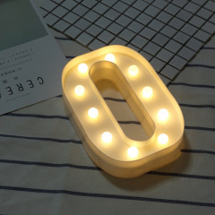 Lumière anglaise décorative de forme d'O de lettre de l'alphabet, lumière sèche chaude de vacances de LED