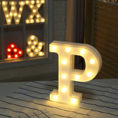 Lumière anglaise décorative de forme de P de lettre de l'alphabet, lumière sèche chaude de vacances de LED