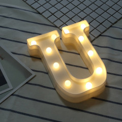 Lumière anglaise décorative de forme d'U de lettre de l'alphabet, lumière sèche chaude accrochante de vacances de LED