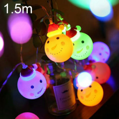 1,5 m bonhomme de neige LED vacances guirlande lumineuse, 10 LED 2 x piles AA Batterie alimenté chaud décoratif fée lampe décorative pour Noël, fête, chambre à coucher (lumière colorée)