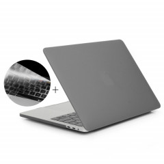 ENKAY Hat-Prince 2 en 1 Coque de protection en plastique dur givré + Version Europe Ultra-mince TPU Protecteur de clavier pour 2016 MacBook Pro 13,3 pouces avec barre tactile (A1706) (Gris)