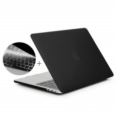 ENKAY Hat-Prince 2 en 1 Coque de protection en plastique dur givré + Version Europe Ultra-mince TPU Protecteur de clavier pour 2016 MacBook Pro 15,4 pouces avec barre tactile (A1707) (Noir)